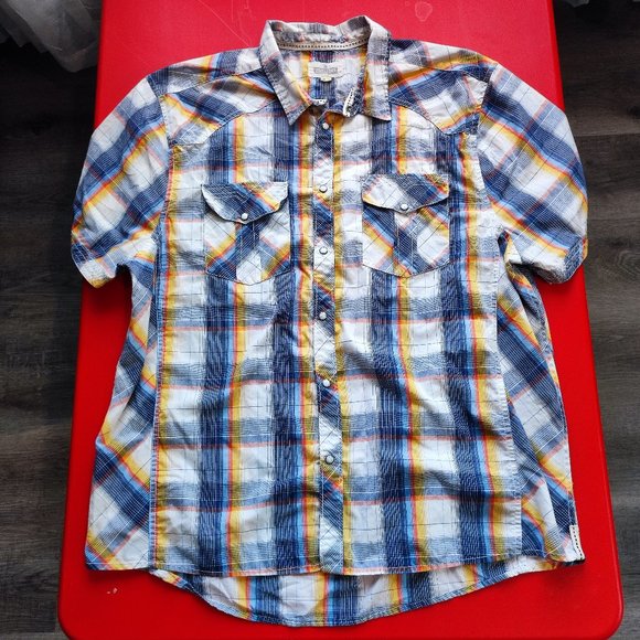 Distillery men's button up short sleeve shirt size XXL - Picture 1 of 5